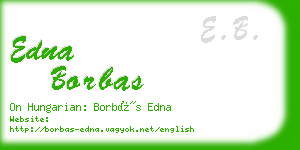 edna borbas business card